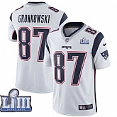 Youth Nike Patriots 87 Rob Gronkowski White 2019 Super Bowl LIII Vapor Untouchable Limited Jersey,baseball caps,new era cap wholesale,wholesale hats